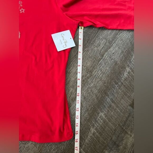 Coral Bay Baking Spirits Bright 3/4 Length Sleeve Top- Size 1X - Picture 4 of 6